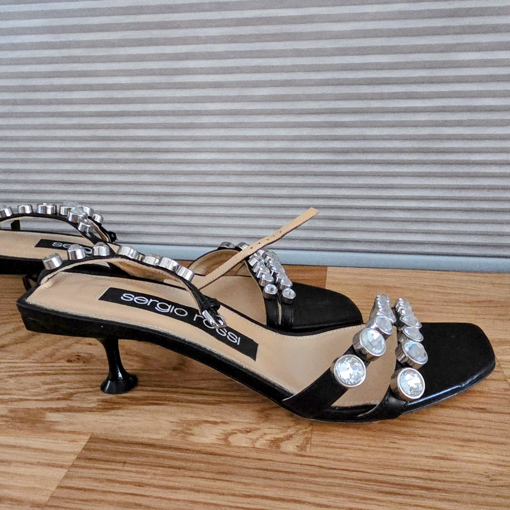 Sergio ROSSI CHRYSTAL SANDALS 37.5 - Picture 7 of 8